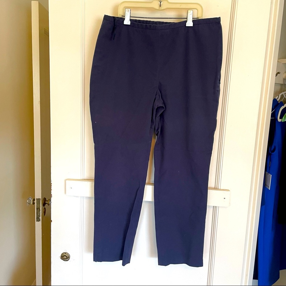 J. Mclaughlin Slim Leg Cropped Side Zip Pants - Navy - size 6